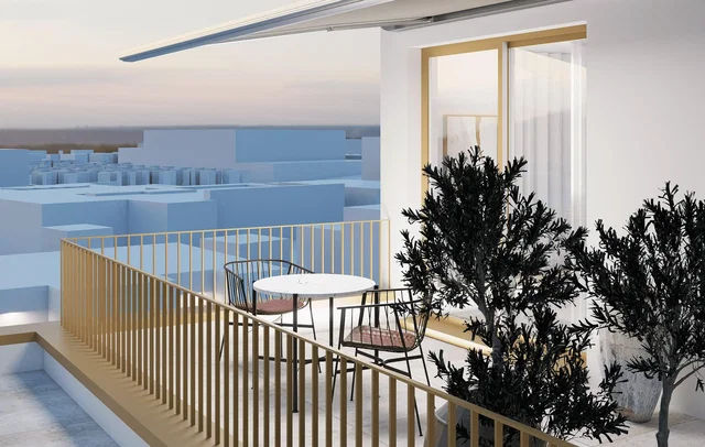 Balcony; view, natural light