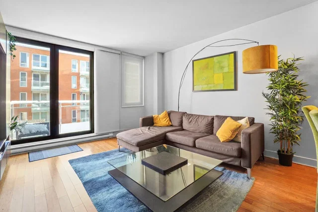 Living room; view, wood floor, natural light, modern style