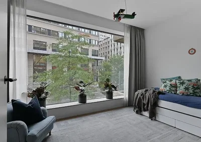 غرفة نوم; إطلالة, ضوء طبيعي, أسلوب عصري