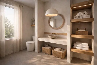Toilette; tageslicht, moderner stil