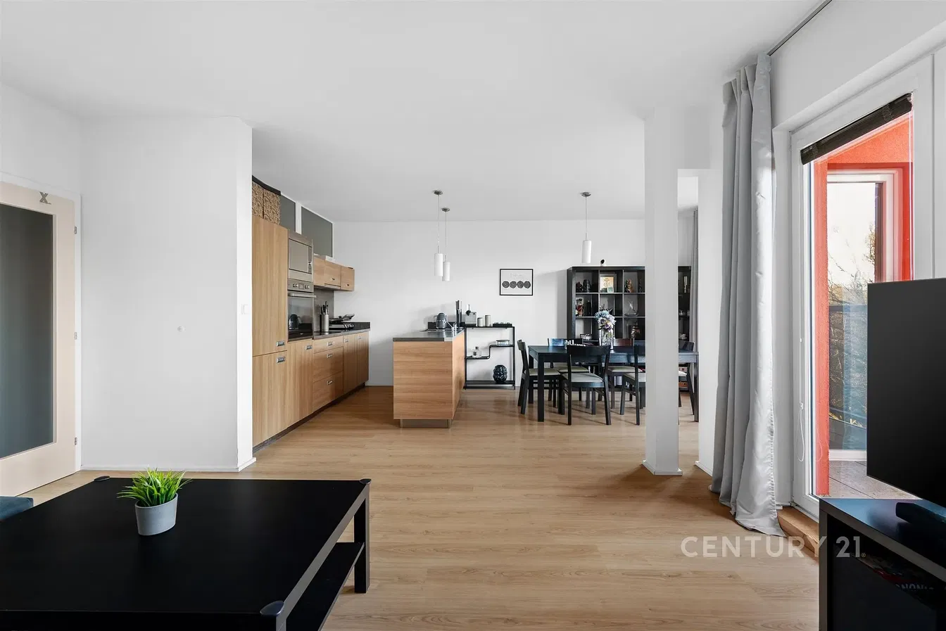 Woonkamer; uitzicht, natuurlijk licht, moderne stijl