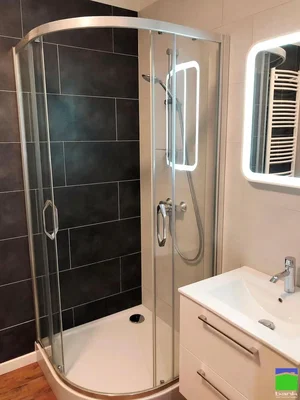 Banyo; fayans zemin, tadilatlı, doğal ışık, modern stil