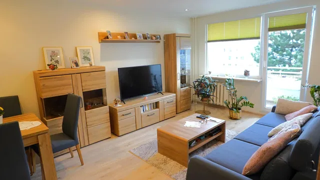 Wohnzimmer; tageslicht, moderner stil, holzboden
