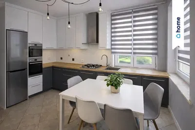 Кухиња; кухињски апарати, природно светло, модерни стил, плочице, поглед