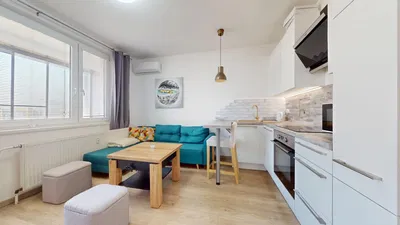 Wohnzimmer; tageslicht, moderner stil, küchengeräte