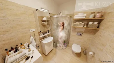Banyo; fayans zemin, doğal ışık, tadilatlı