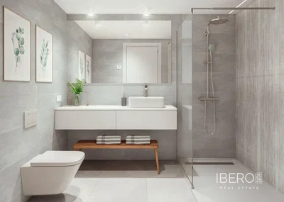Banyo; fayans zemin, tadilatlı, doğal ışık, modern stil