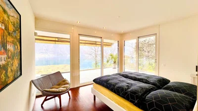 Chambre; vue, lumière naturelle, style moderne