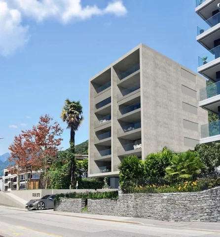 House and surroundings; view