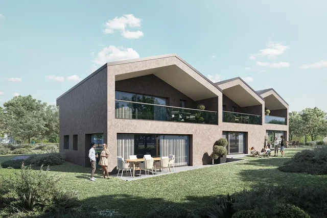 Haus und umgebung; blick, tageslicht, moderner stil