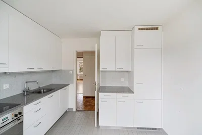 Cucina; elettrodomestici, pavimento in piastrelle, luce naturale, ristrutturato