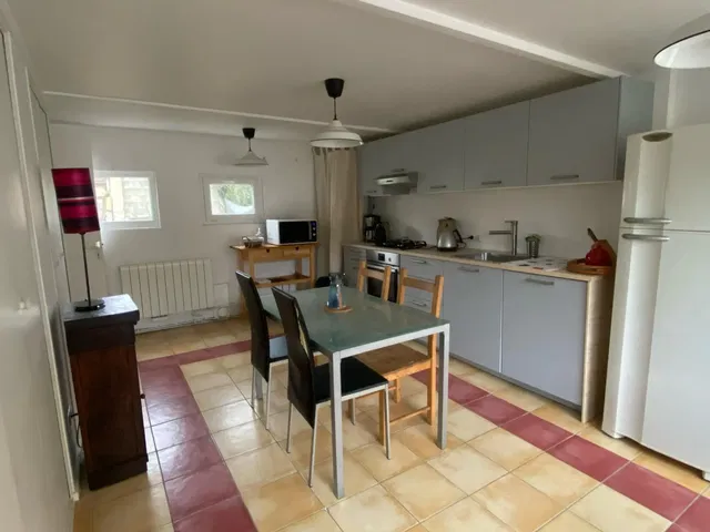Kitchen; tile floor, natural light
