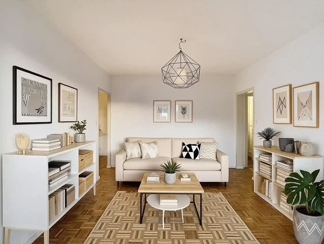 Salon; światło dzienne, styl nowoczesny, podłoga drewniana