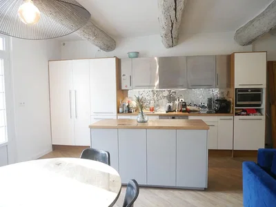 Kuchyně; kuchyňské spotřebiče, přirozené světlo, moderní styl