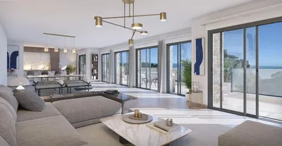 Oturma odası; manzara, doğal ışık, modern stil, fayans zemin