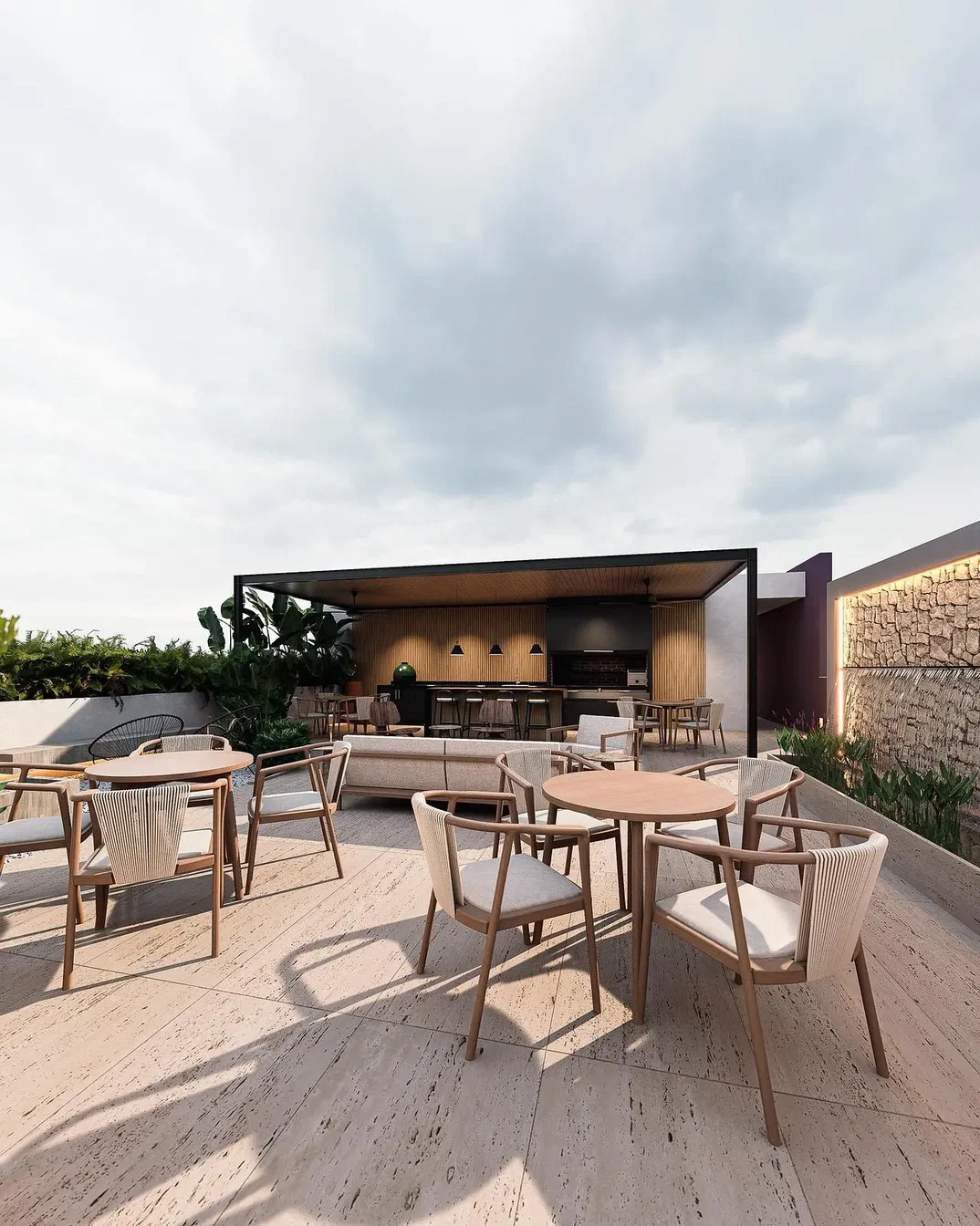 Terrasse; vue, électroménager, lumière naturelle, style moderne
