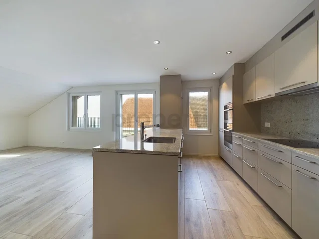 Cucina; vista, pavimento in legno, ristrutturato, luce naturale