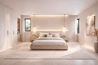 Quarto; luz natural, estilo moderno