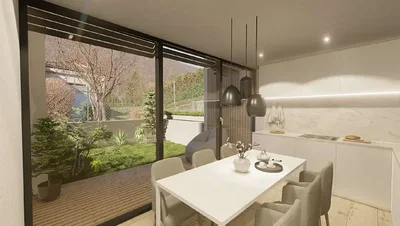 Küche; blick, tageslicht, moderner stil