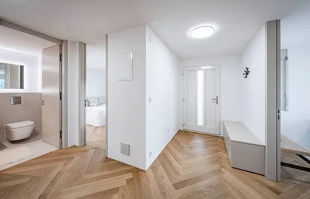 Cloakroom; wood floor, natural light, renovated