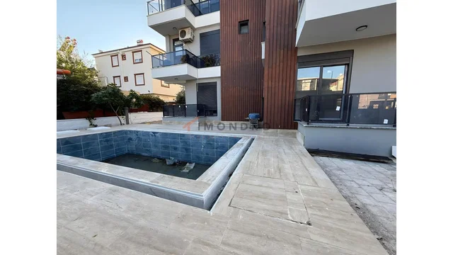 House and surroundings; tile floor