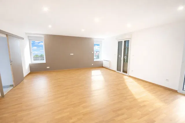 Living room; natural light, wood floor, renovated