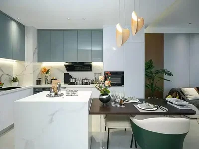 Cuisine; électroménager, lumière naturelle, style moderne