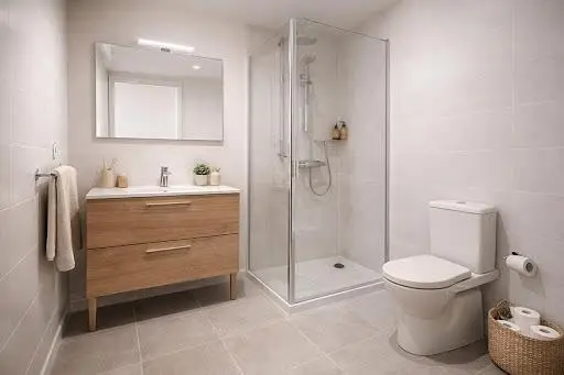 Bathroom; tile floor, natural light, renovated