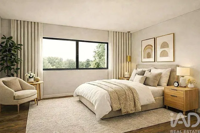 Schlafzimmer; tageslicht, moderner stil, holzboden