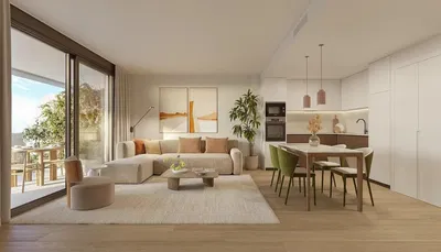 Wohnzimmer; blick, holzboden, tageslicht, moderner stil