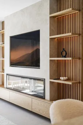 Oturma odası; modern stil, ahşap kirişler, ahşap zemin, doğal ışık