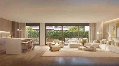 Wohnzimmer; blick, tageslicht, moderner stil