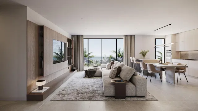 Salón; vista, luz natural, estilo moderno, suelo de baldosas