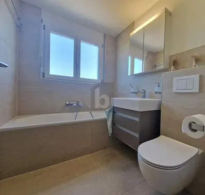 Badezimmer; fliesenboden, tageslicht