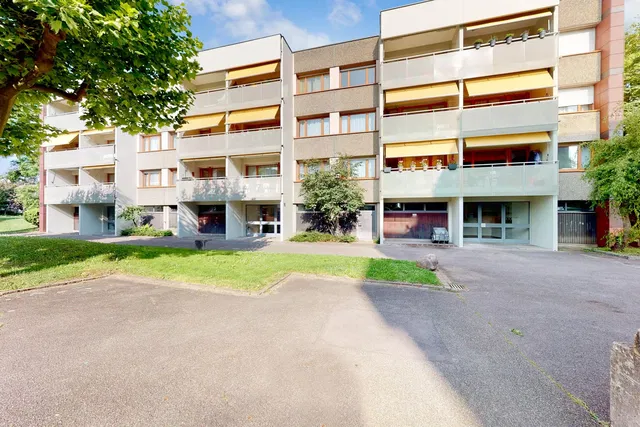 House and surroundings; view