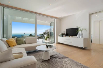 Oturma odası; manzara, doğal ışık, modern stil