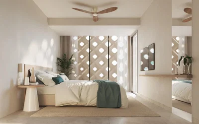 Chambre; lumière naturelle, style moderne