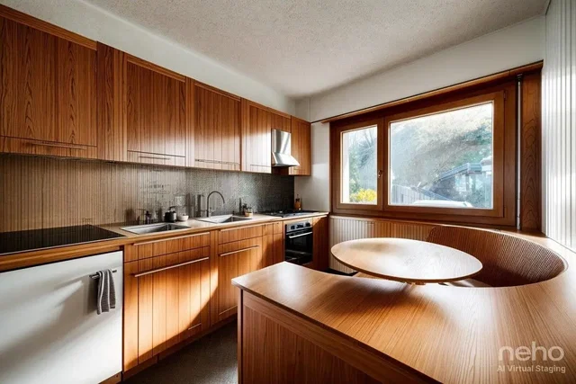 Küche; holzboden, tageslicht