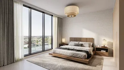 Chambre; vue, lumière naturelle, style moderne