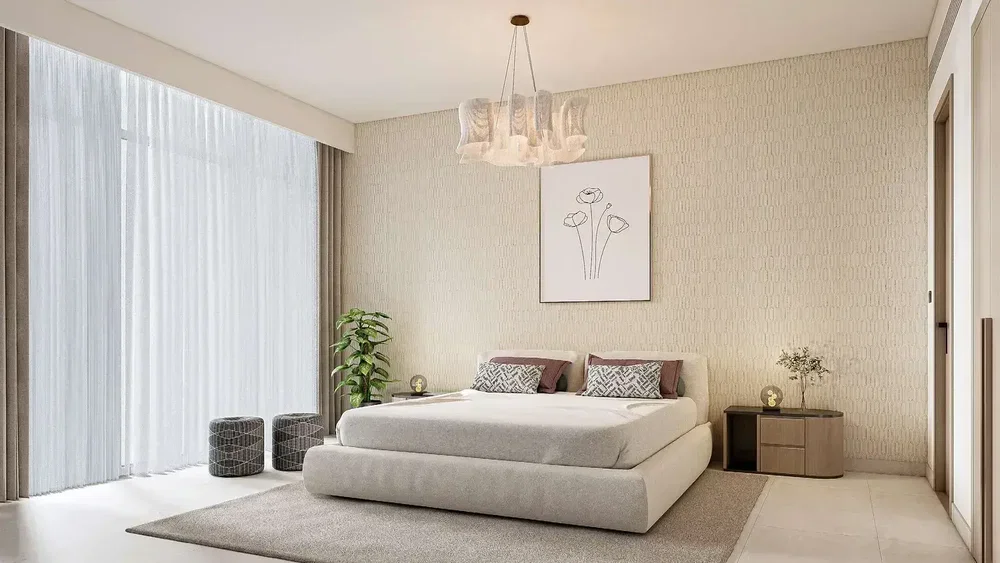 Chambre; lumière naturelle, style moderne