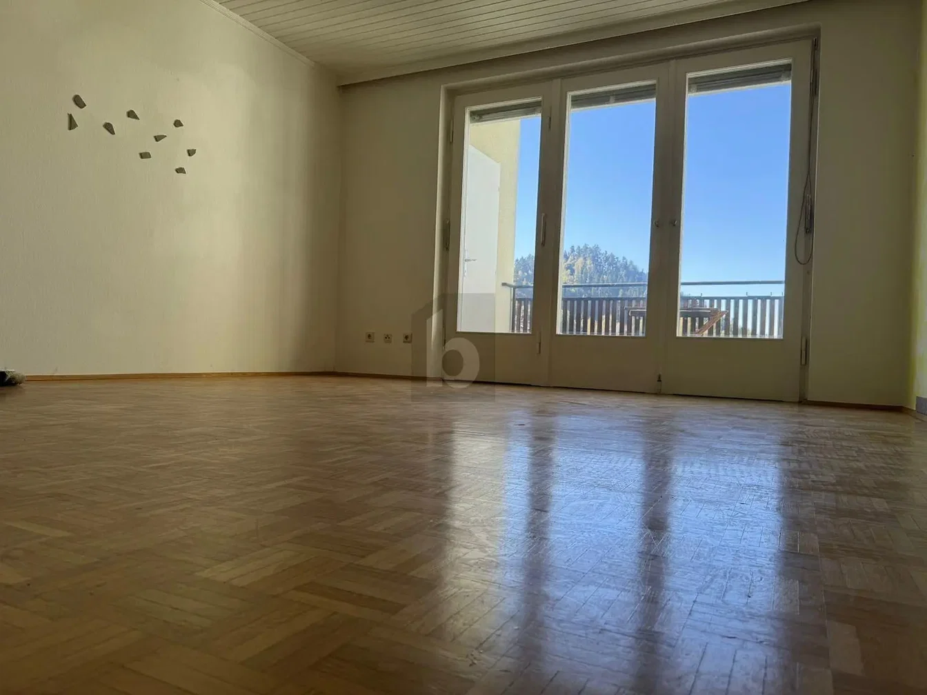 Wohnzimmer; blick, holzboden, tageslicht