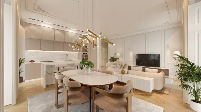 Obývačka; prirodzené svetlo, moderný štýl, po rekonštrukcii