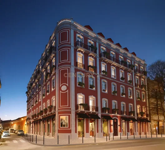 House and surroundings; view