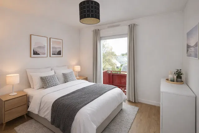 Schlafzimmer; tageslicht, moderner stil