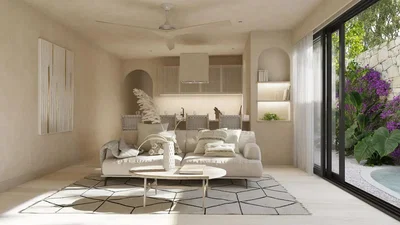 Wohnzimmer; blick, tageslicht, moderner stil