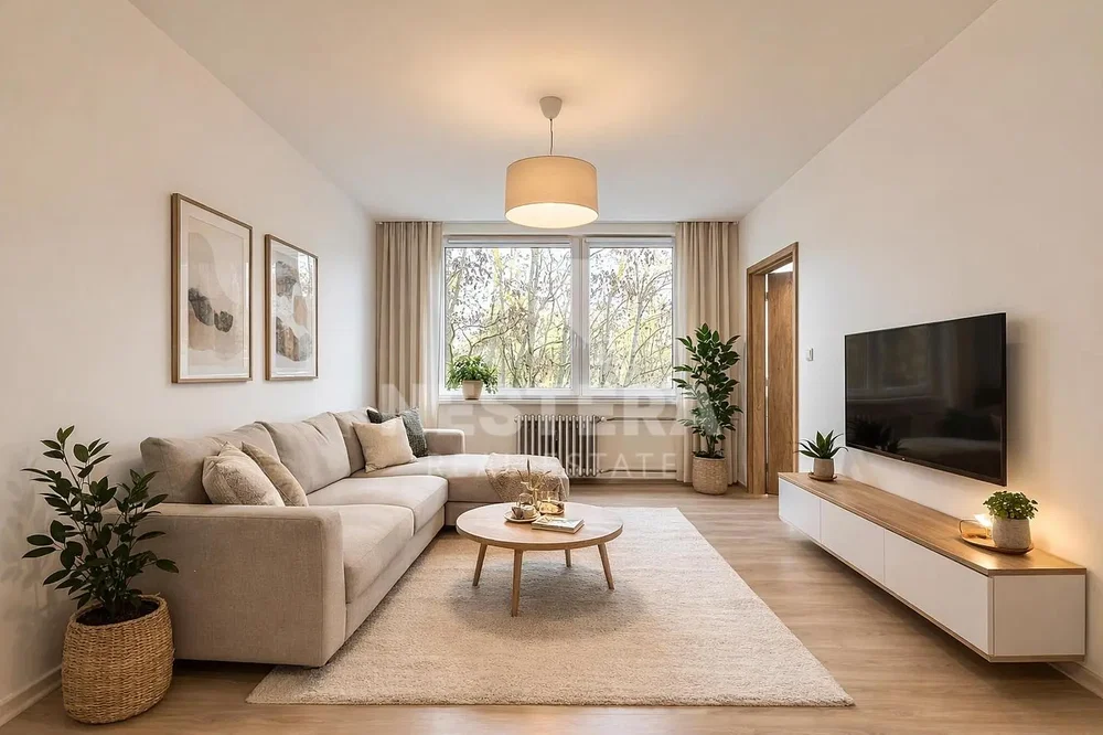Wohnzimmer; tageslicht, moderner stil, holzboden
