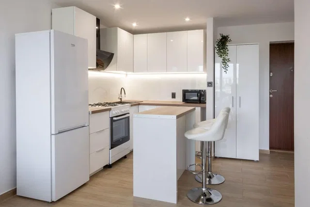 Kuchyňa; kuchynské spotrebiče, prirodzené svetlo, moderný štýl