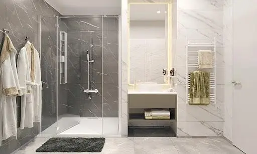 Banyo; doğal ışık, fayans zemin, tadilatlı