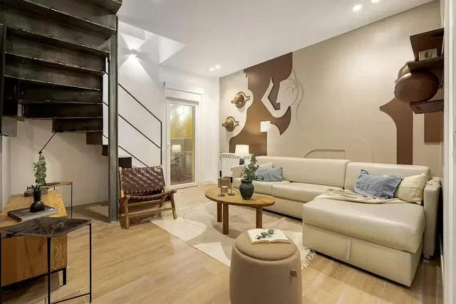 Salon; lumière naturelle, style moderne