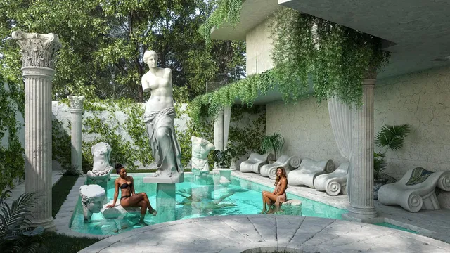 Haus und umgebung; blick, tageslicht